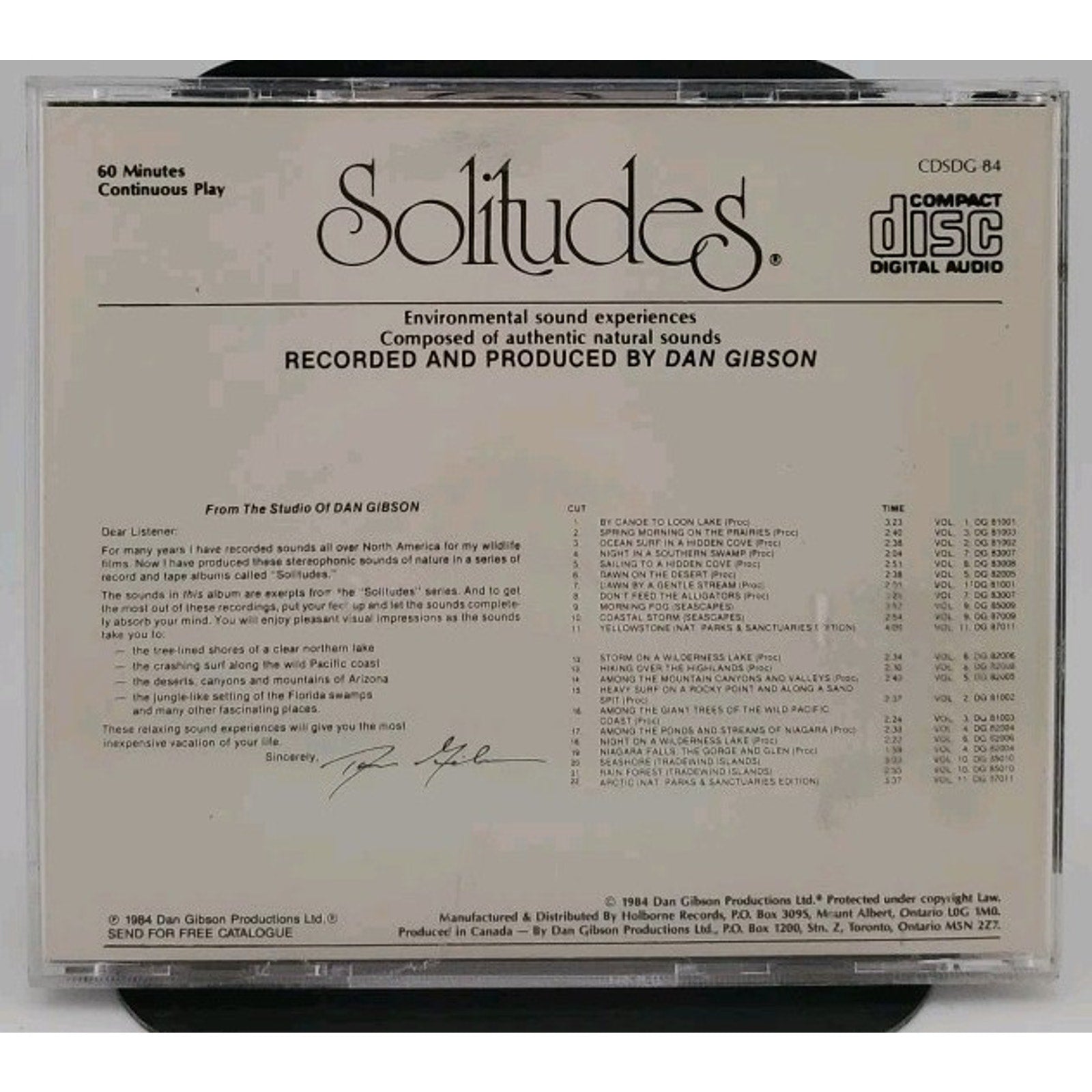 Solitudes: Sampler Album (1984) - Environmental Sounds CD by Dan Gibson