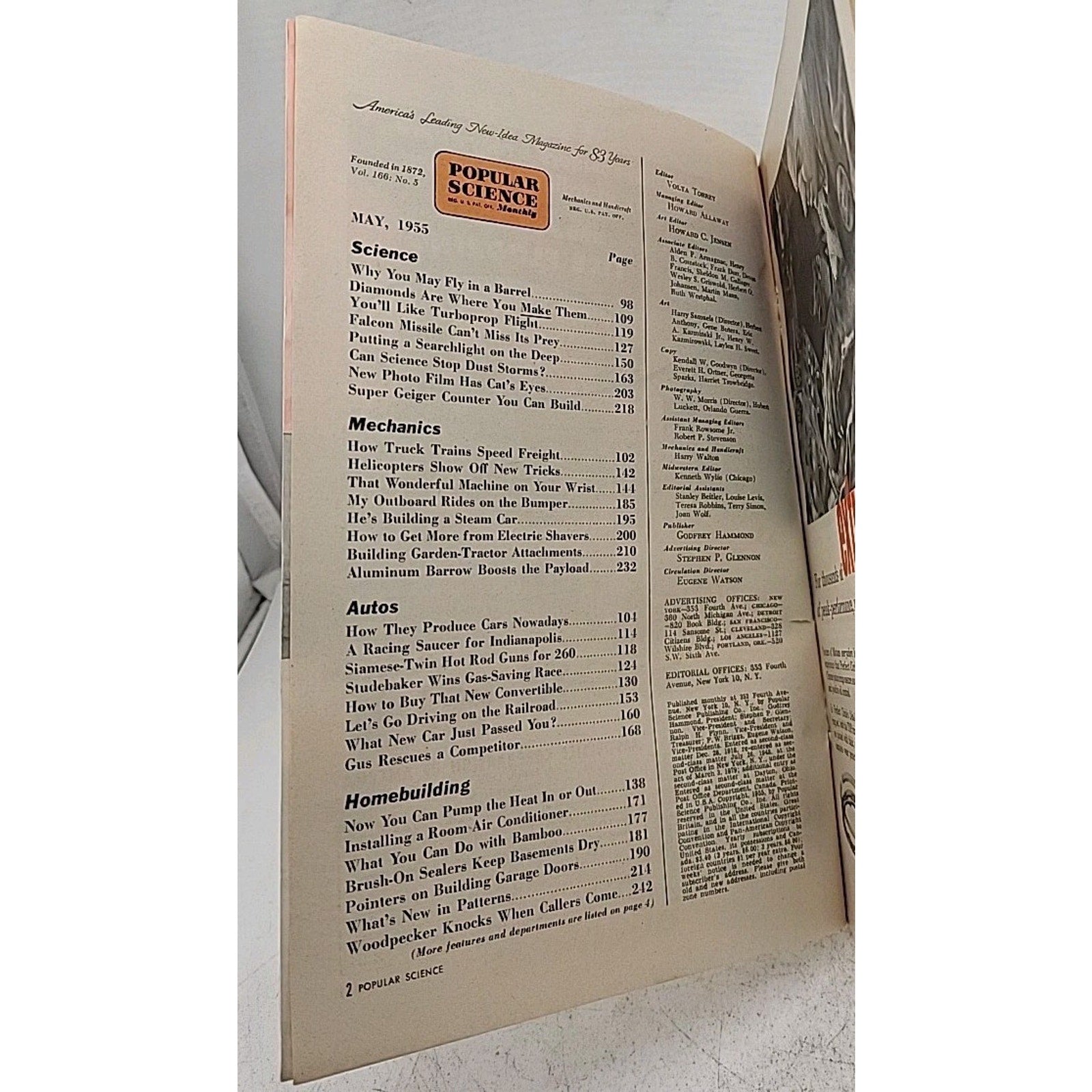 Popular Science Monthly - Mechanics-Autos-Homebuilding - May 1955 - Vol.166 No.5