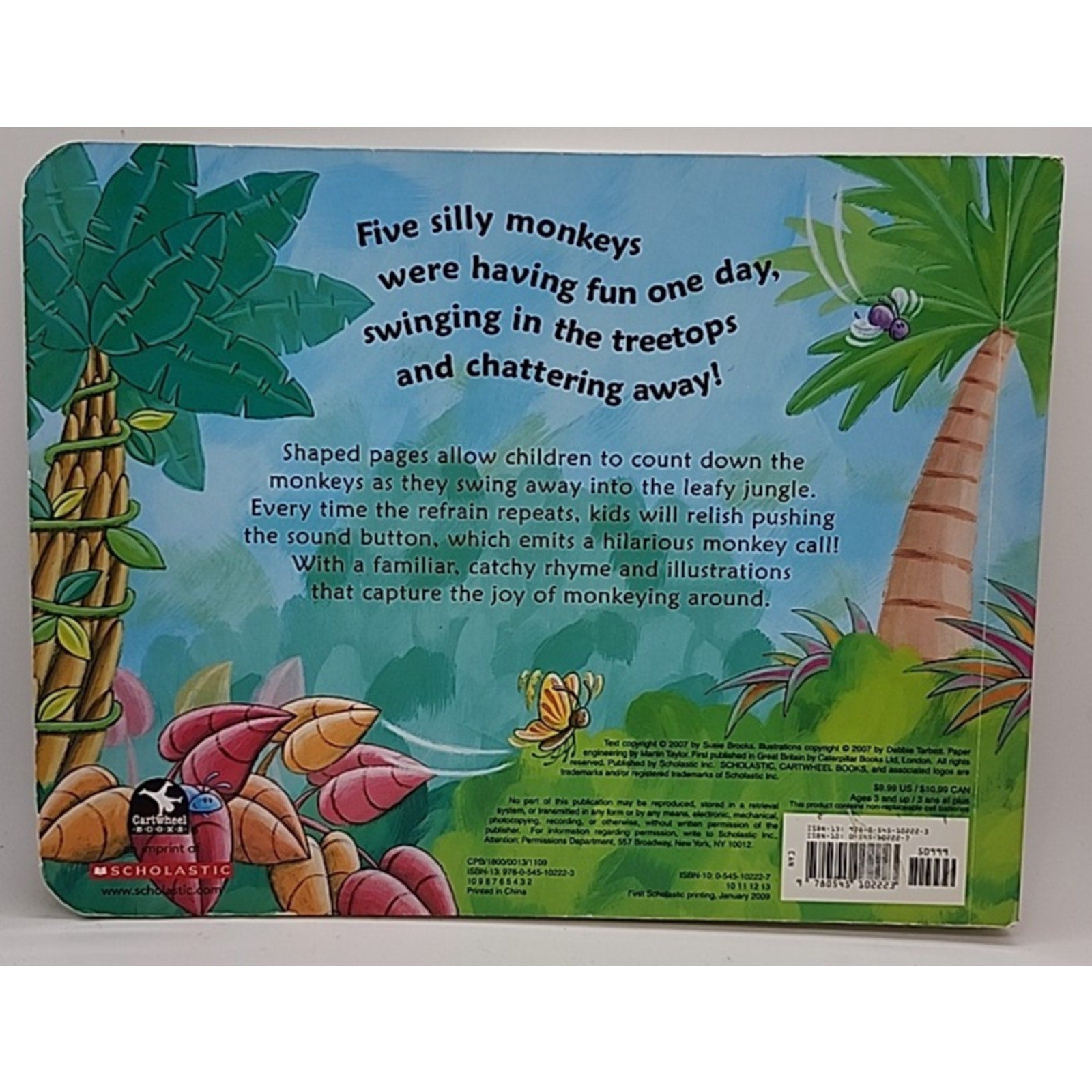 Five Silly Monkeys by Susie Brooks (2009, Children's Board Books)
