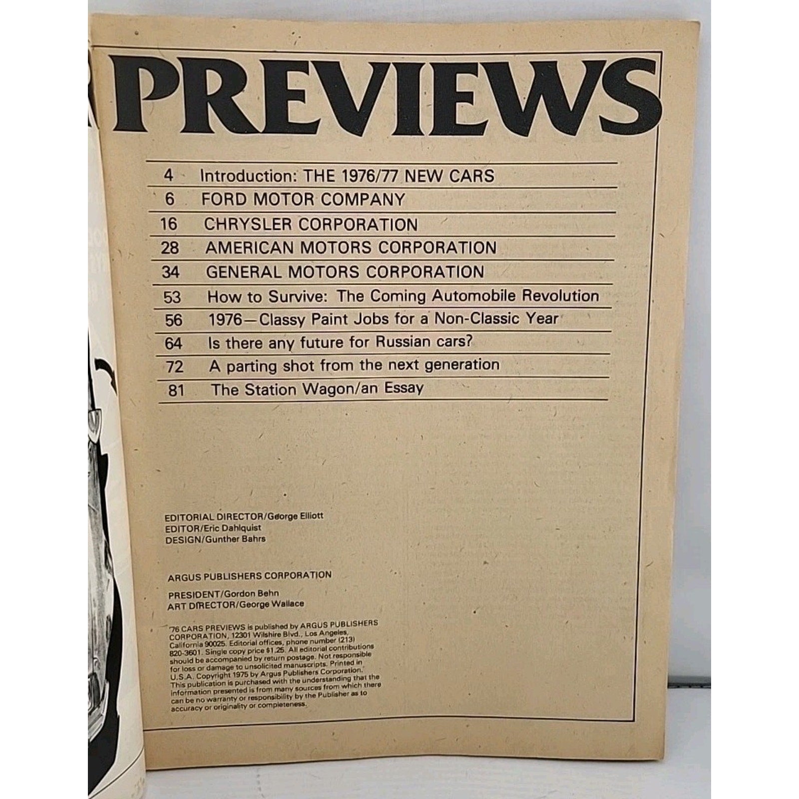 1976 Car Previews Magazine - Bicentennial Edition
