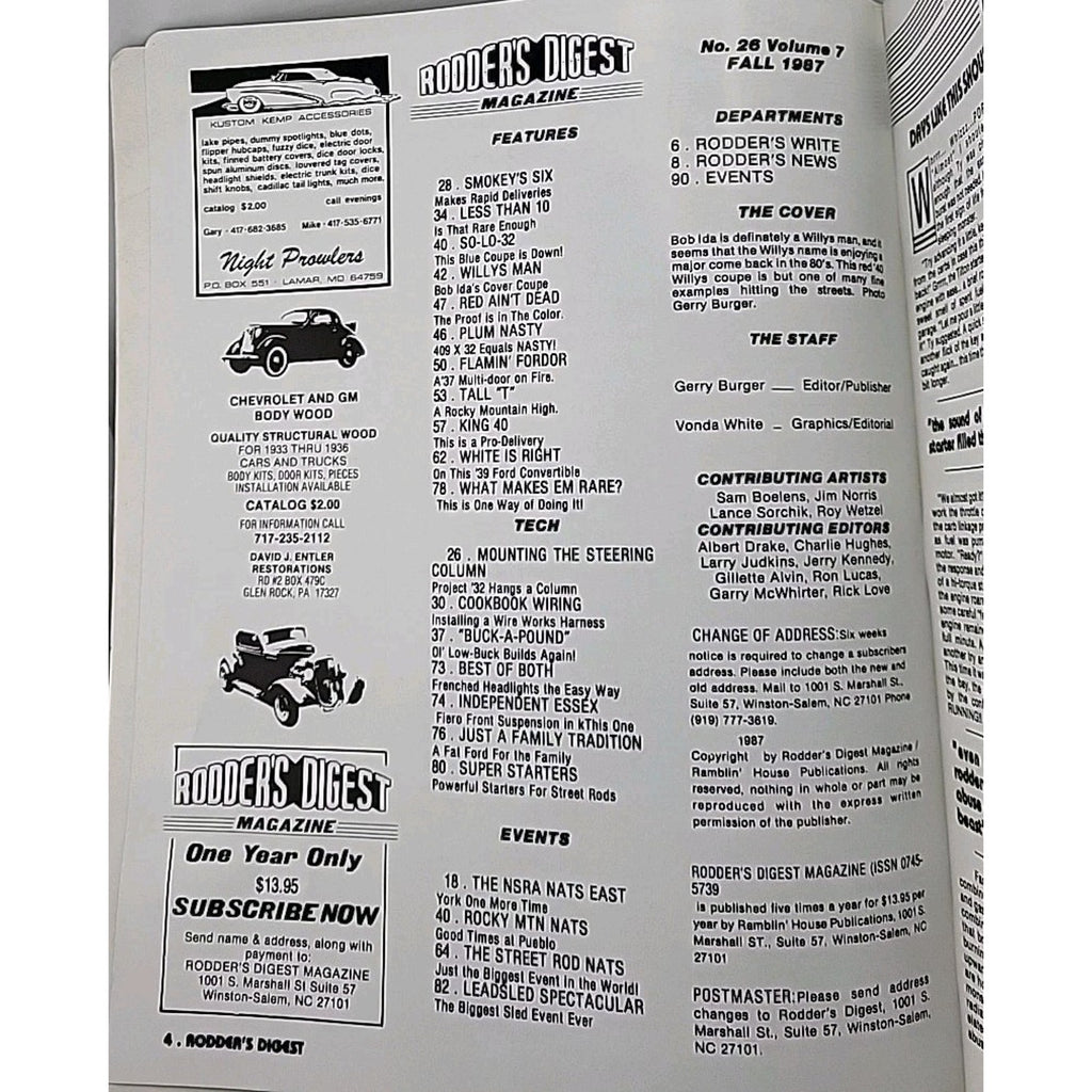 Rodder's Digest Magazine Fall 1987 Volume 7 No. 26