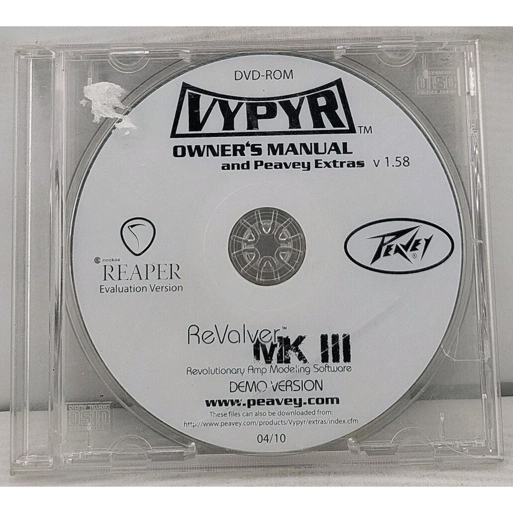 Vypyr Owner's Manual And Peavey Extras DVD