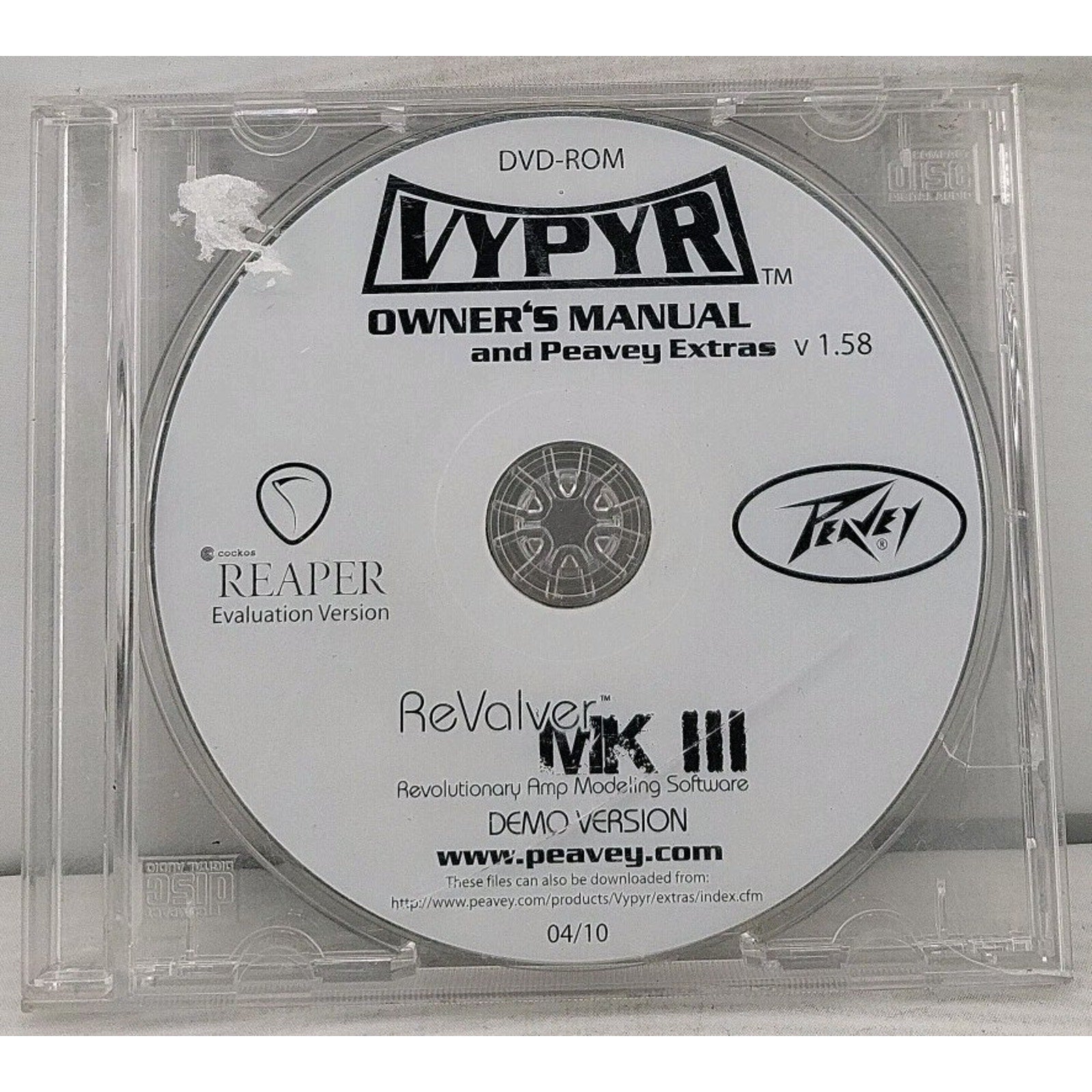 Vypyr Owner's Manual And Peavey Extras DVD