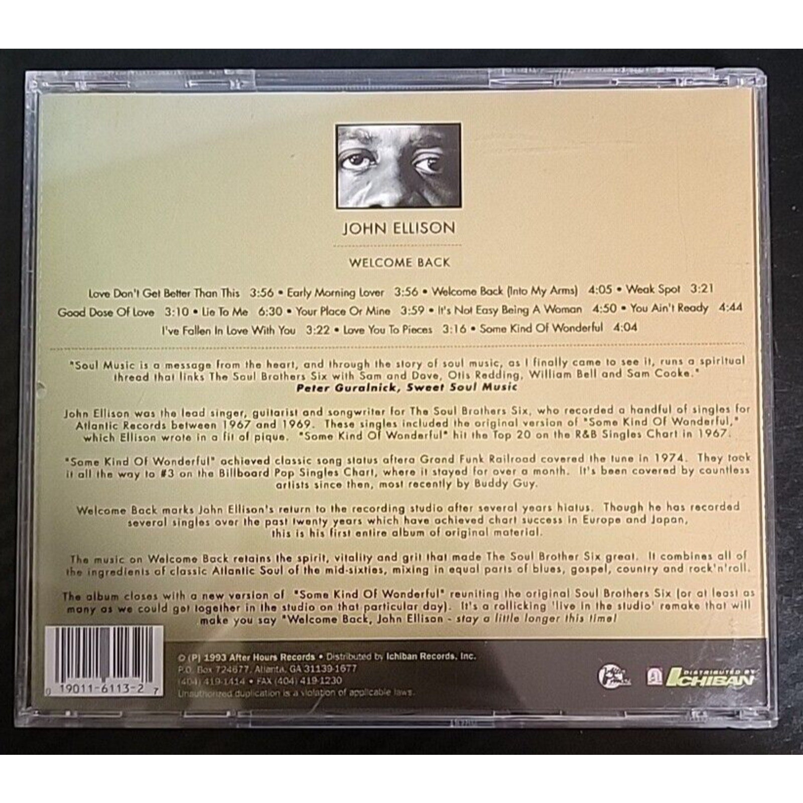 Ellison, John,Welcome Back, - (CD)