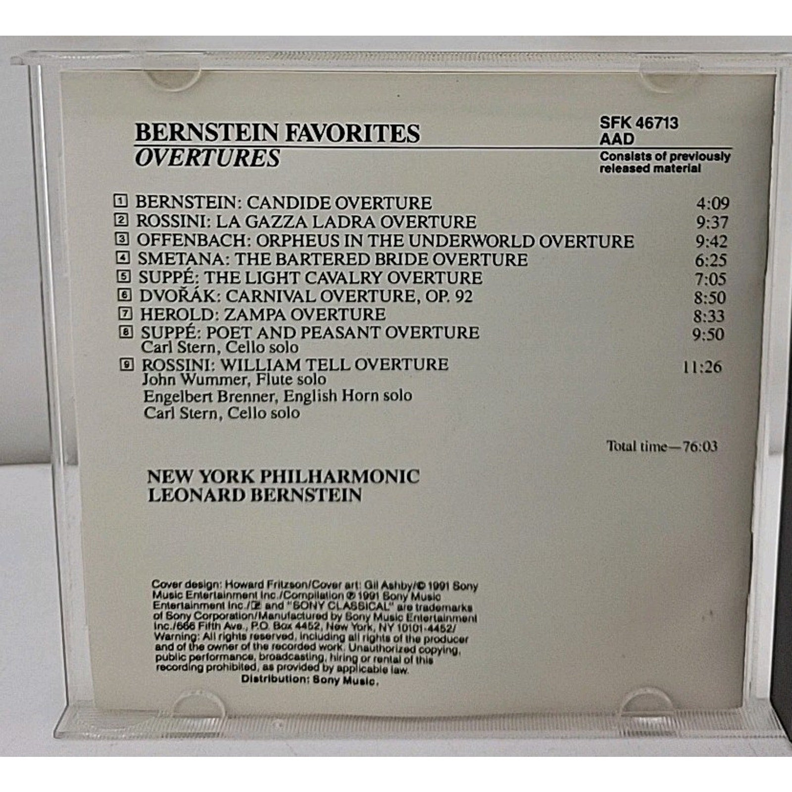 Bernstein Favorites by New York Philharmonic / Bernstein (CD, 2009)