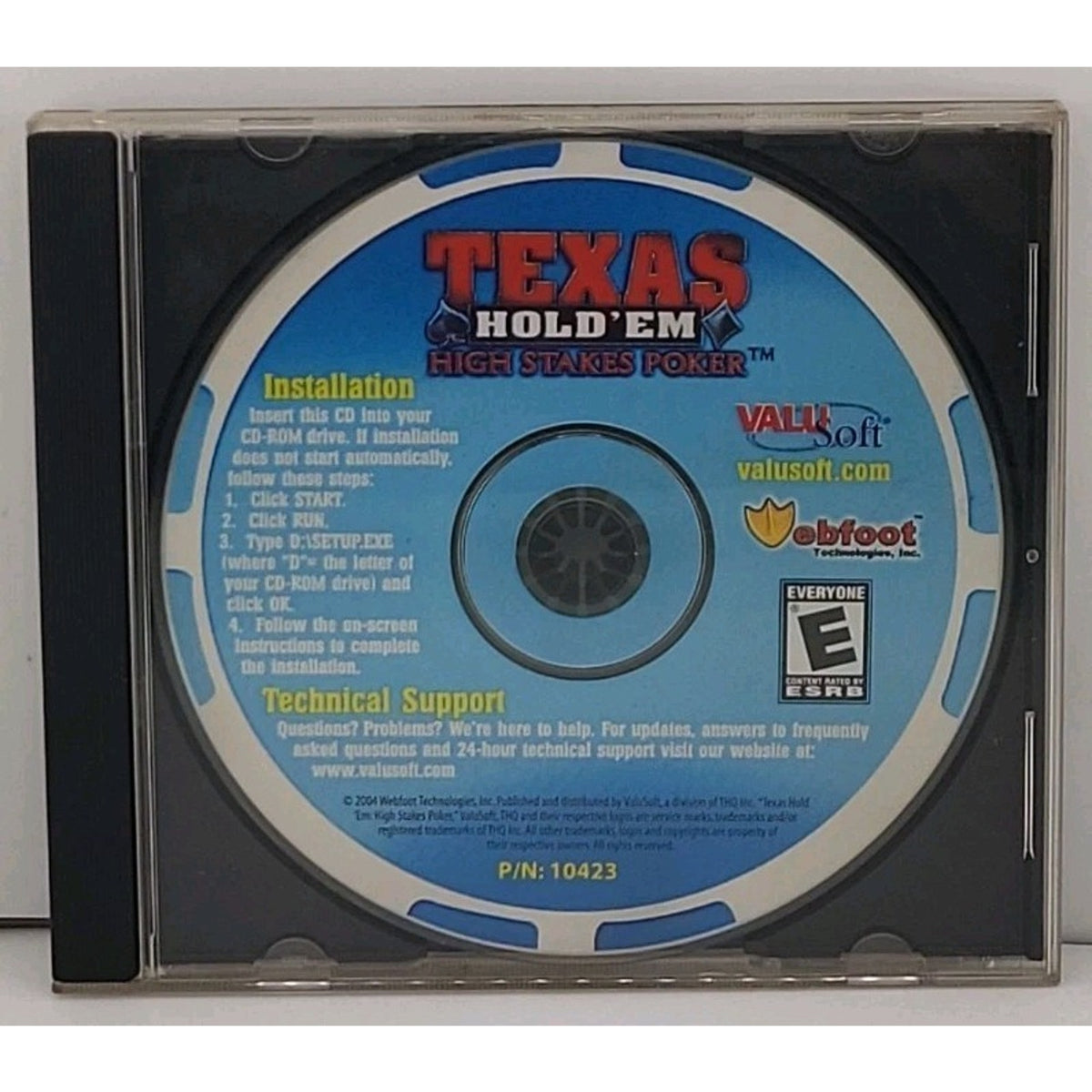 Texas Hold 'Em: High Stakes Poker (PC, 2005) *Disc Only*