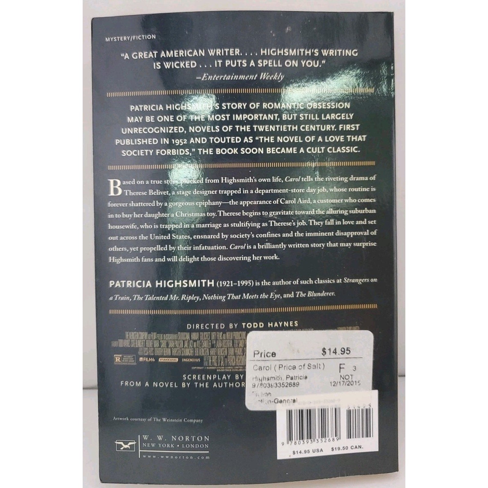 Carol by Patricia Highsmith (2015, Trade Paperback)