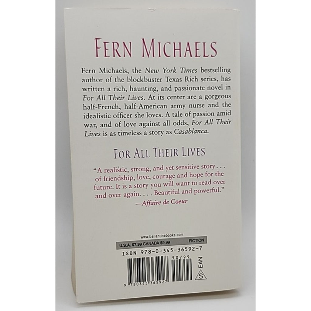 For All Their Lives : A Novel by Fern Michaels (1992, Mass Market)