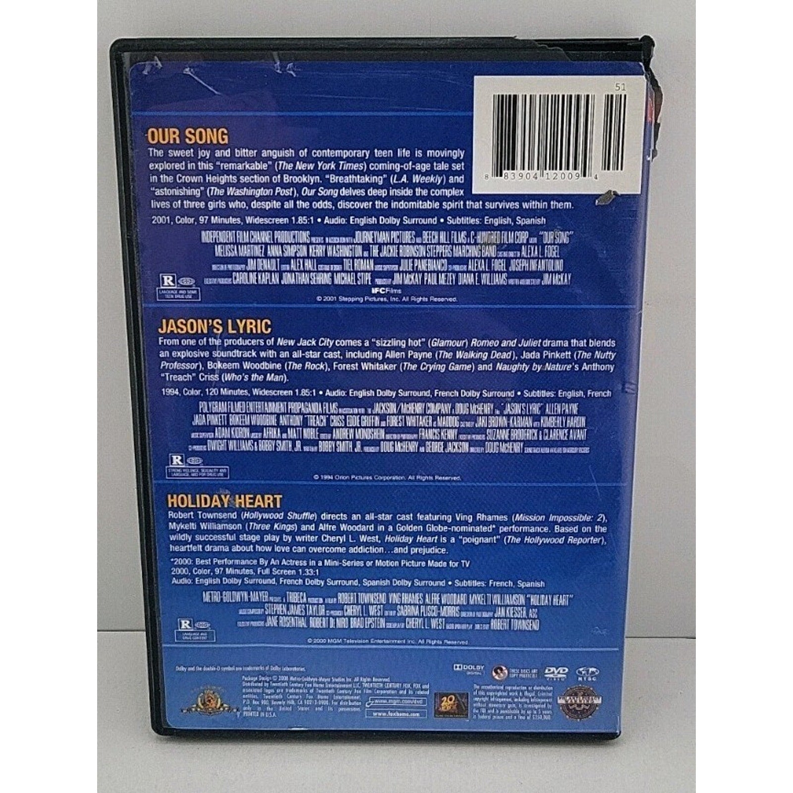 Triple Feature: Our Song, Jason's Lyric, Holiday Heart 3-DVD Set
