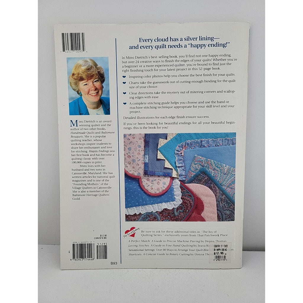 Happy Endings : Finishing the Edges of Your Quilt by Mimi Dietrich (1988, Other)