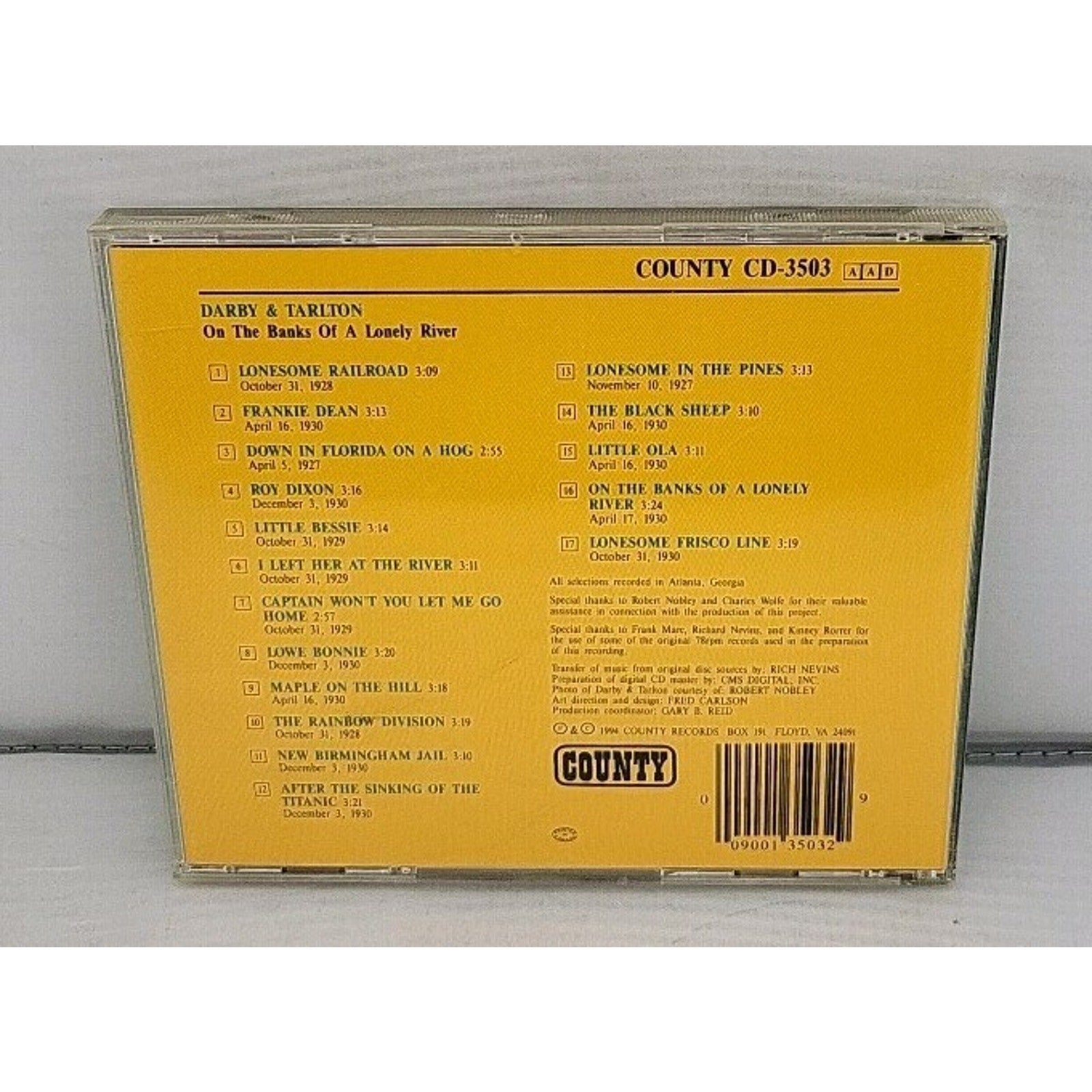 On the Banks of a Lonely River by Darby & Tarlton (CD, 1994)