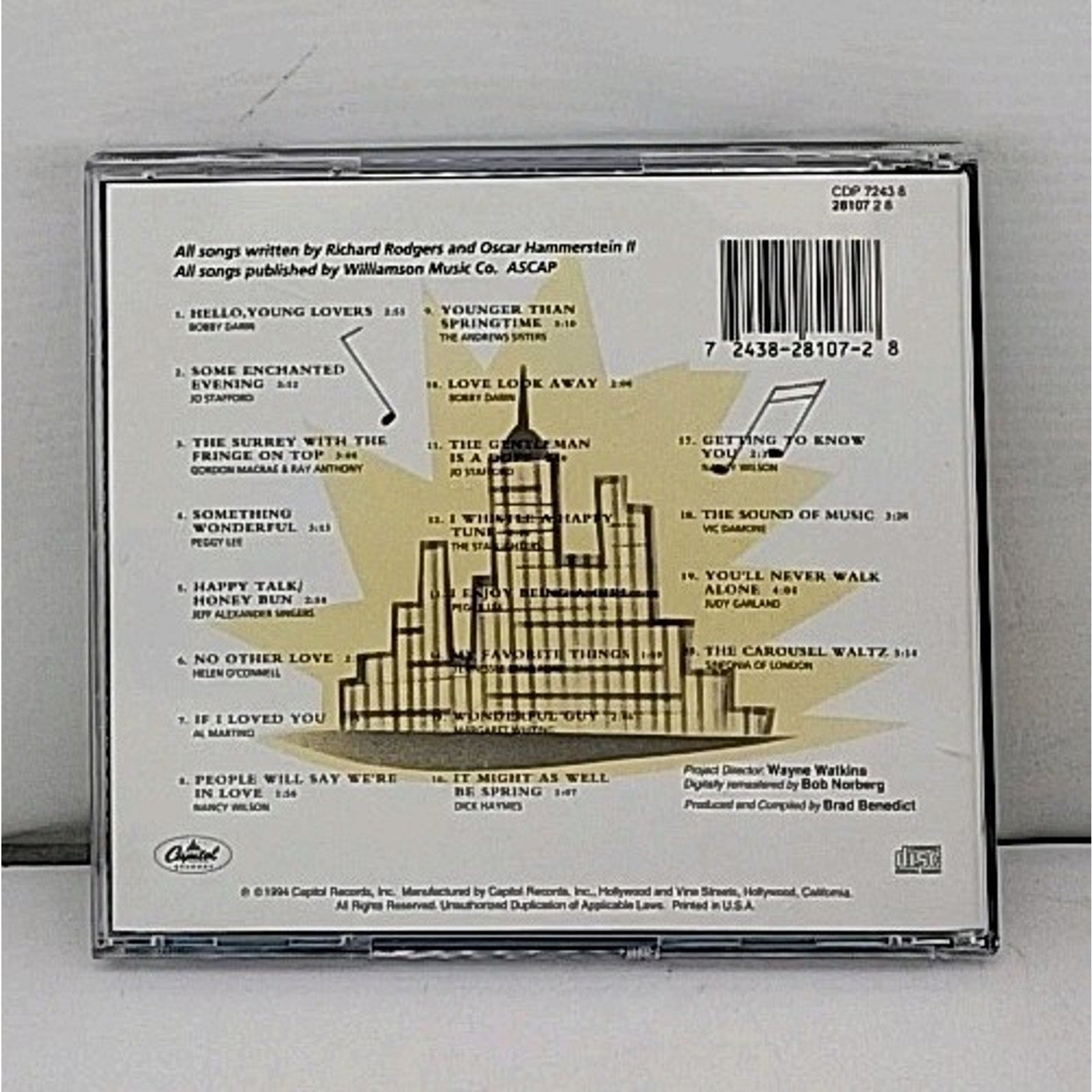 Capitol Sings Rodgers & Hammer by Various (CD, 1994)