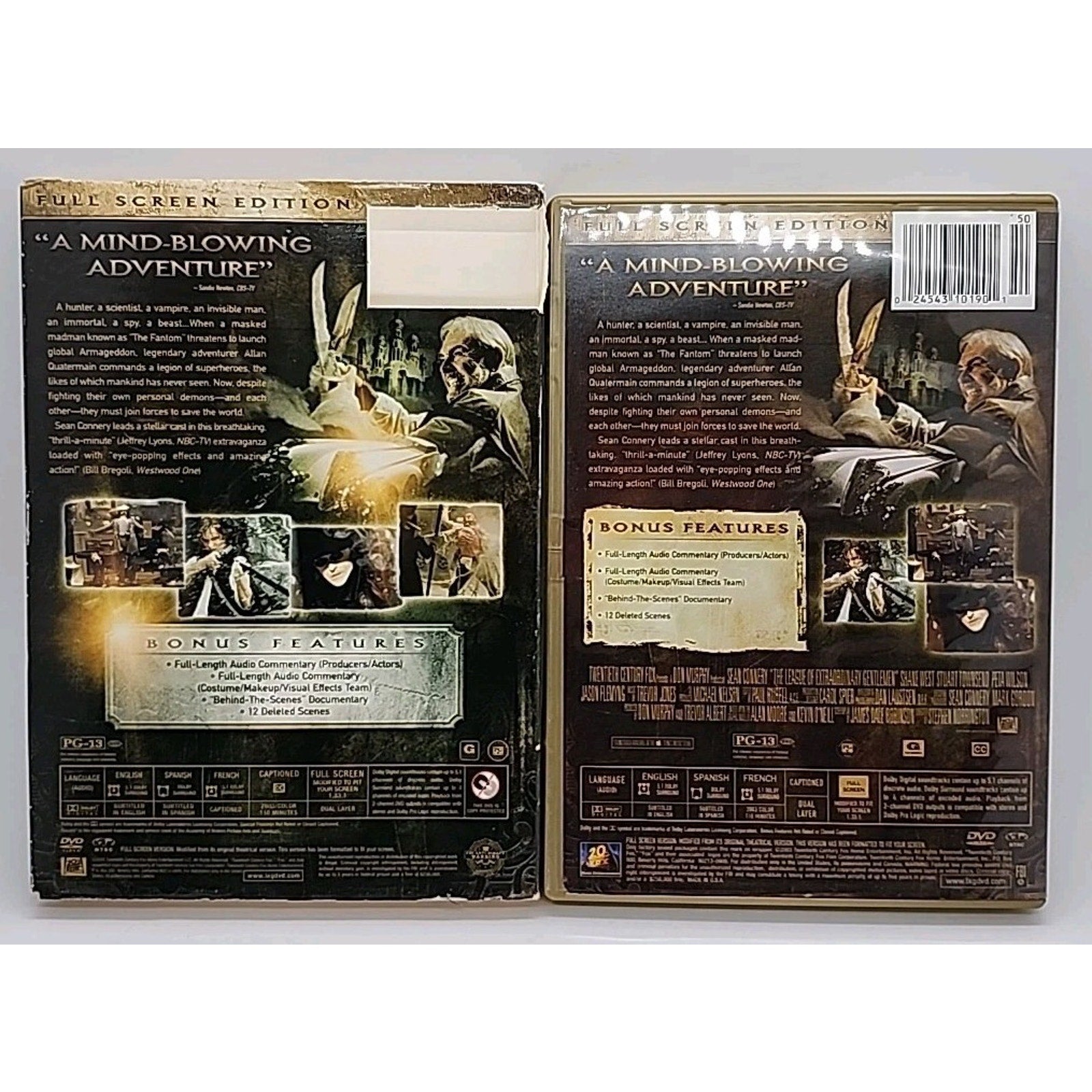 The League of Extraordinary Gentlemen (DVD, 2003, Full Frame Lenticular)