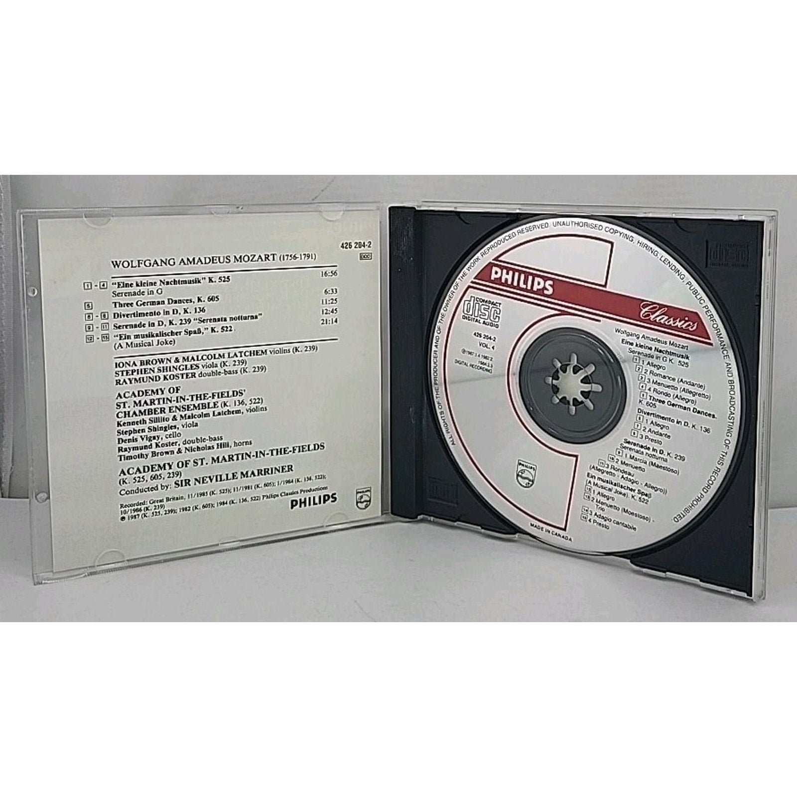 The Mozart Experience Vol. 4; Serenades, Divertimentos, Dances (CD, 1989)