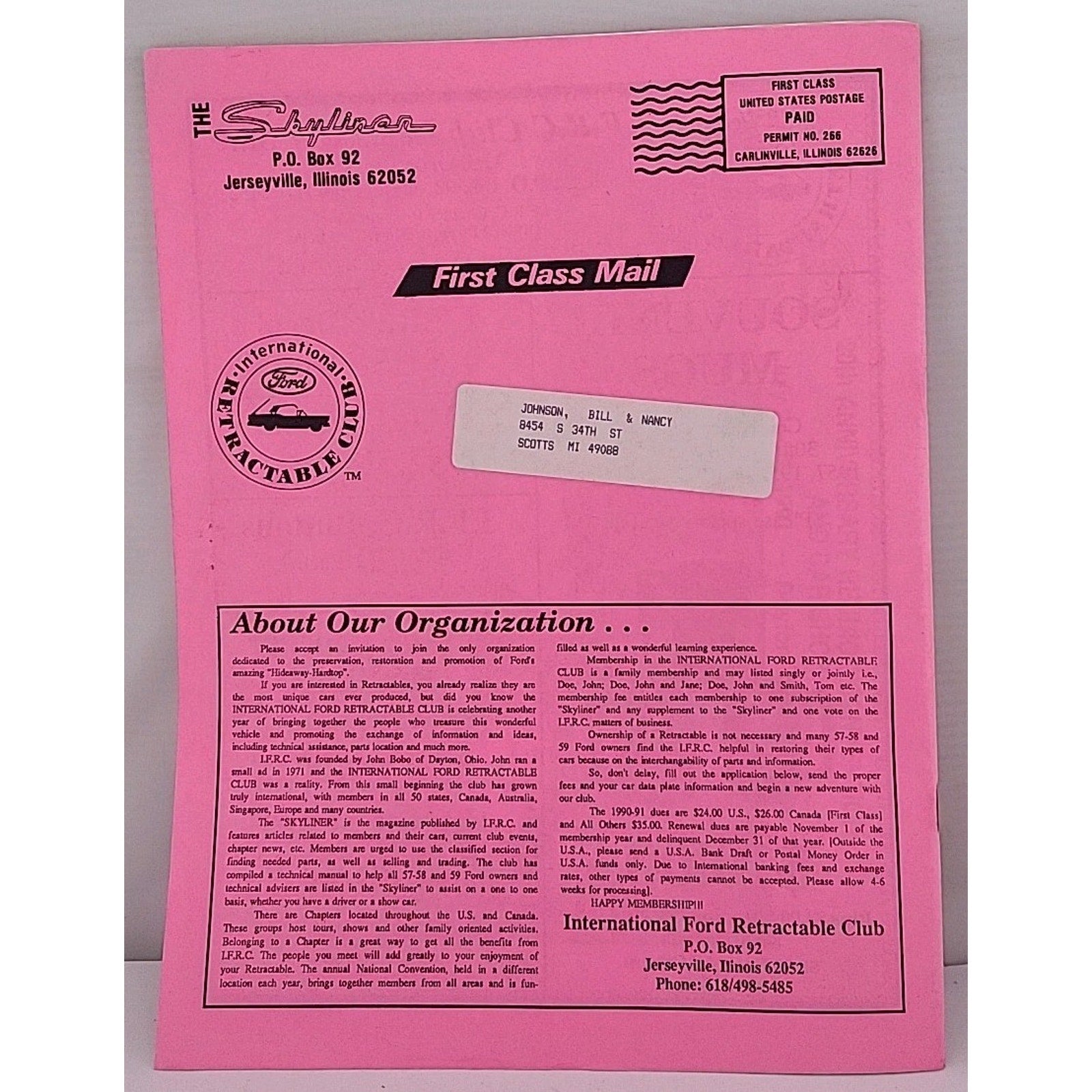 The Skyliner - International Retractable Club - April 1991 Number 124