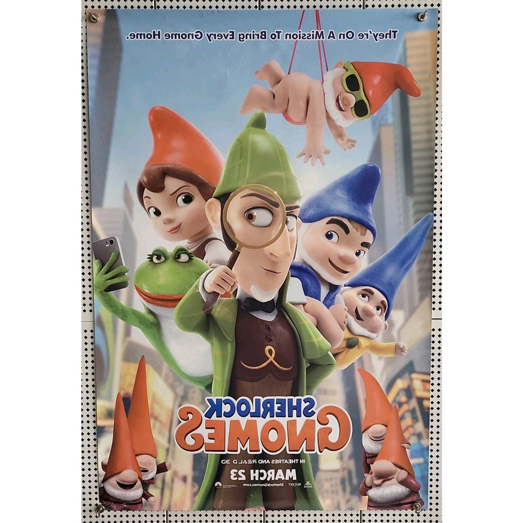 Sherlock Gnomes Movie Poster 2 Sided ORIGINAL Version B 27x40 JOHNNY DEPP
