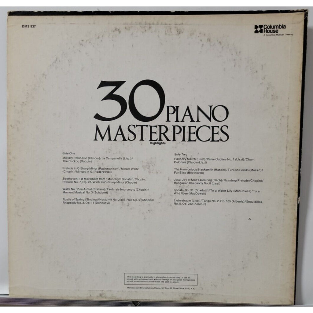 Various – 30 Piano Masterpieces (Record)