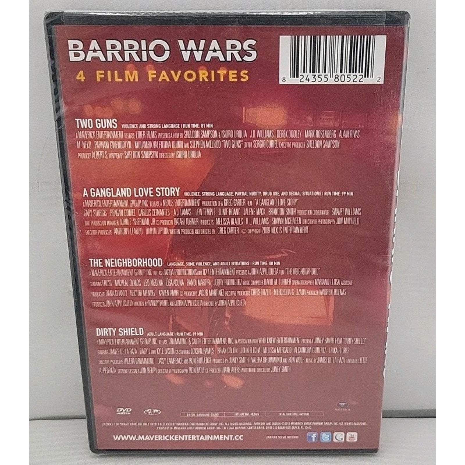 Barrio Wars: 4 Film Favorites (DVD, 2013) Two Guns/Dirty Shield *Brand New*