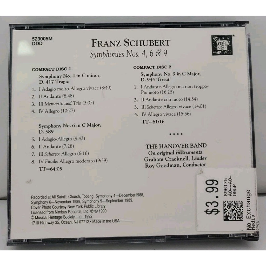 Franz Schubert: Symphonies Nos. 4, 6 & 9 Vol. II (Only Disc 1) (CD)
