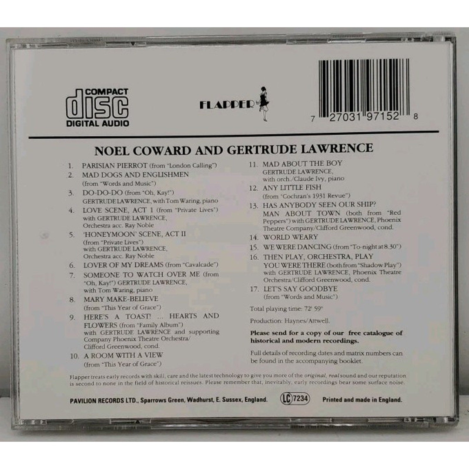 Noel Coward & Gertrude Lawrenc by Noël Coward (CD, 1993)
