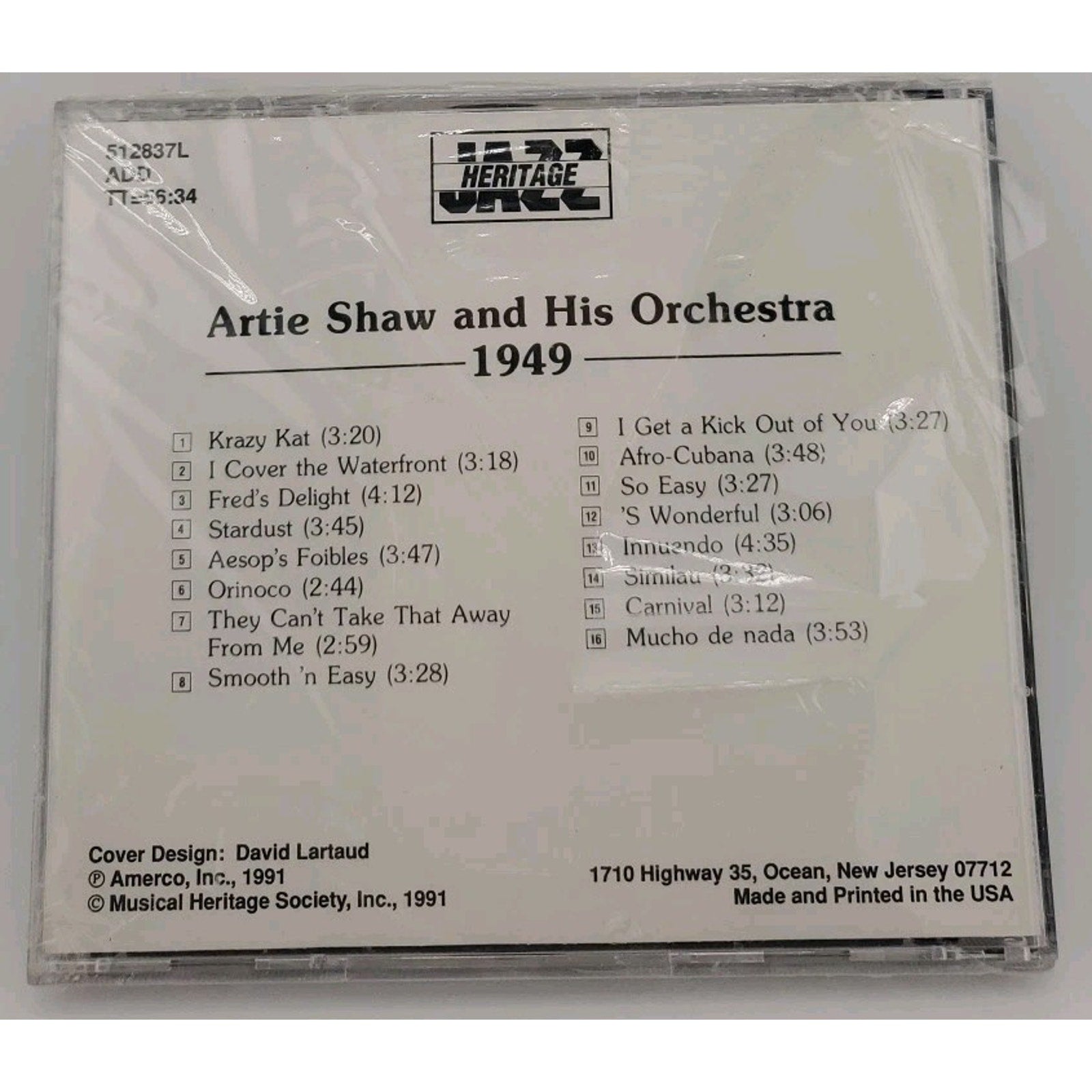 Artie Shaw And His Orchestra - 1949 (CD, 1991) *Brand New*