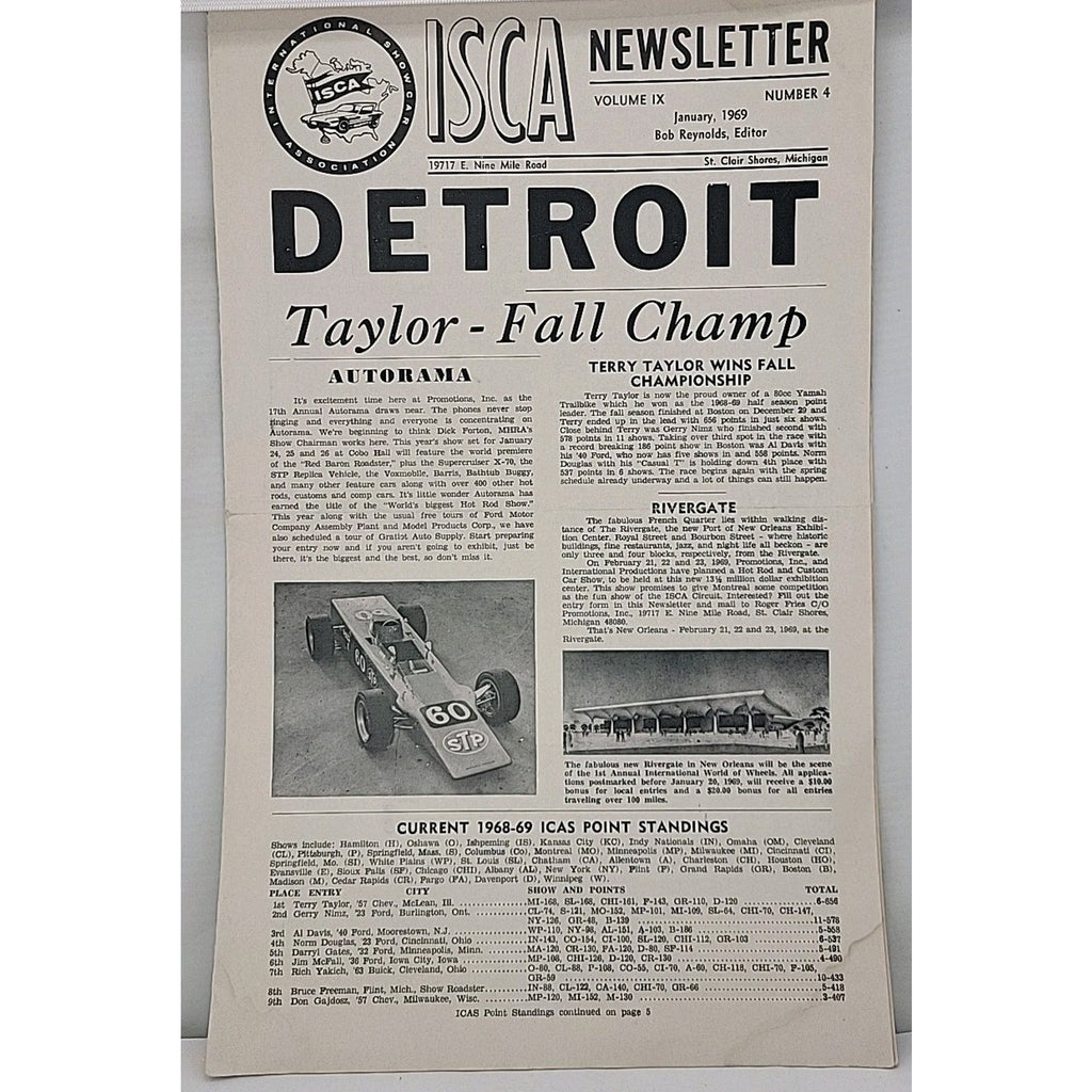 ISCA Newsletter January 1969 Volume IX Number 4