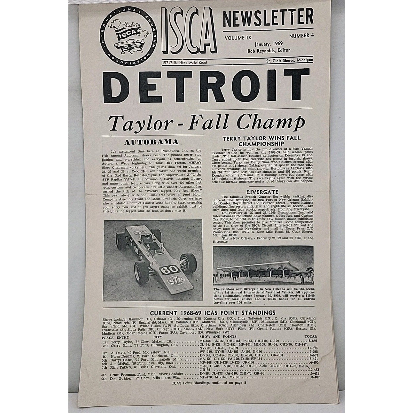ISCA Newsletter January 1969 Volume IX Number 4