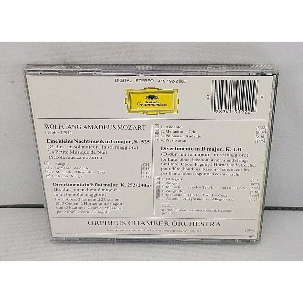 Mozart: Eine Kleine Nachtmusik by Orpheus Chamber Orchestra; (CD, 2007)