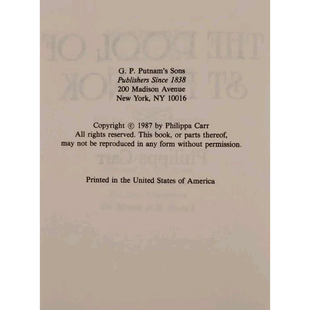 Pool of St. Branok by Philippa Carr (1987, Hardcover)