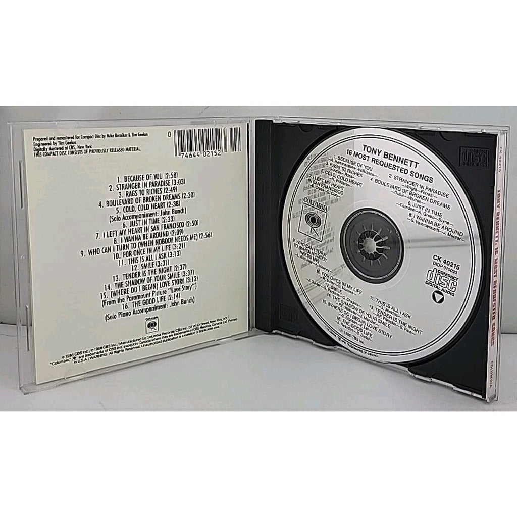 16 Most Requested Songs by Tony Bennett (CD, 1990)