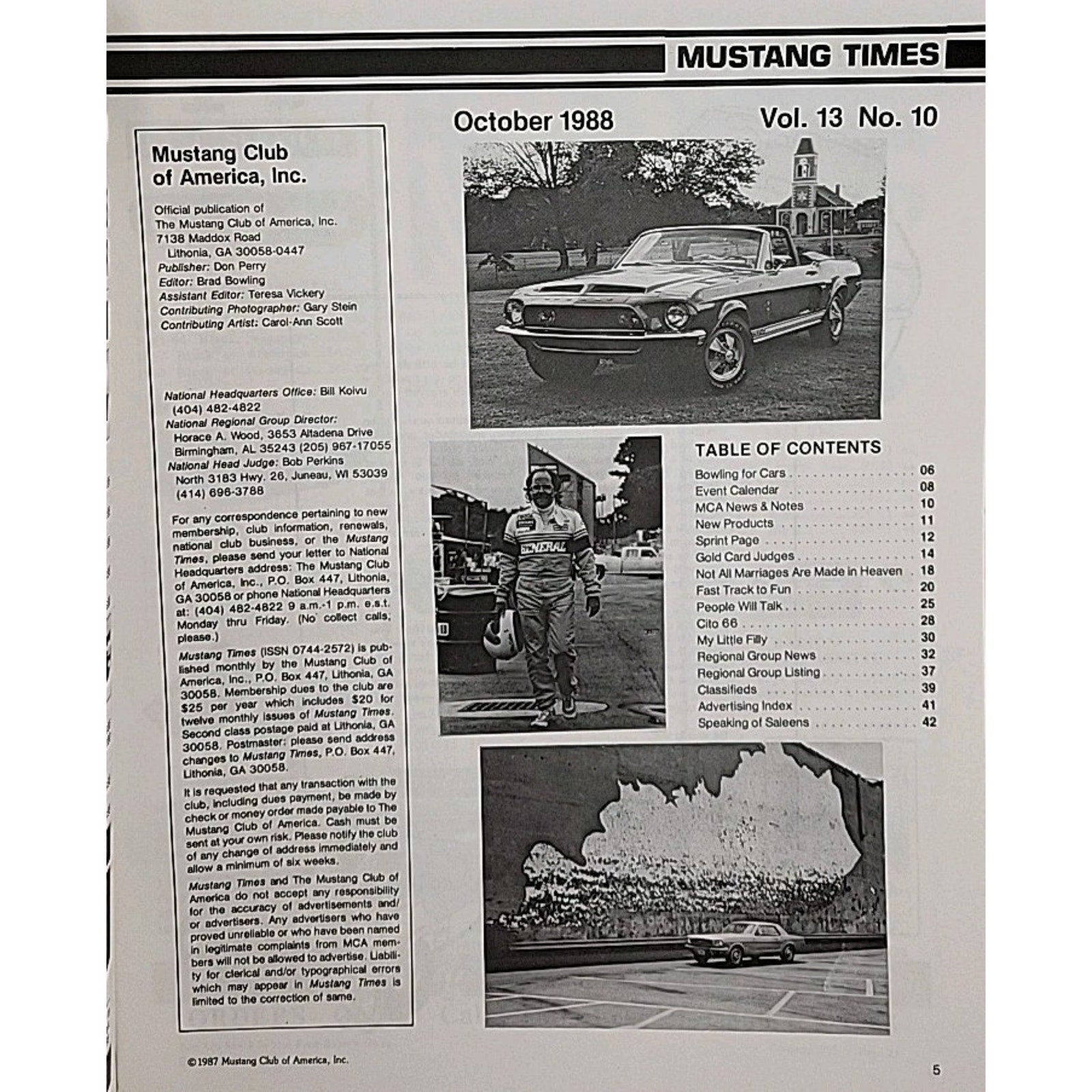 Mustang Times Magazine October 1988 Vol. 12 No. 10