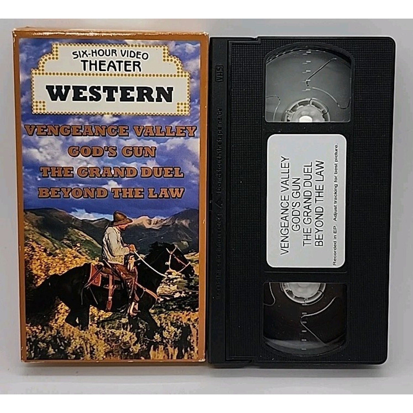 Six-Hour Video Theater: Western - (VHS, 1996 BOX) - God's Gun / Beyond the Law