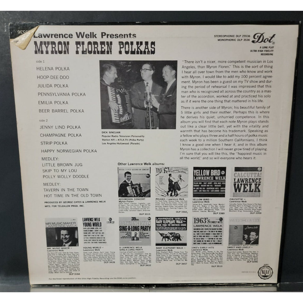 Myron Floren ‎– Lawrence Welk Presents Myron Floren Polkas (Vinyl)