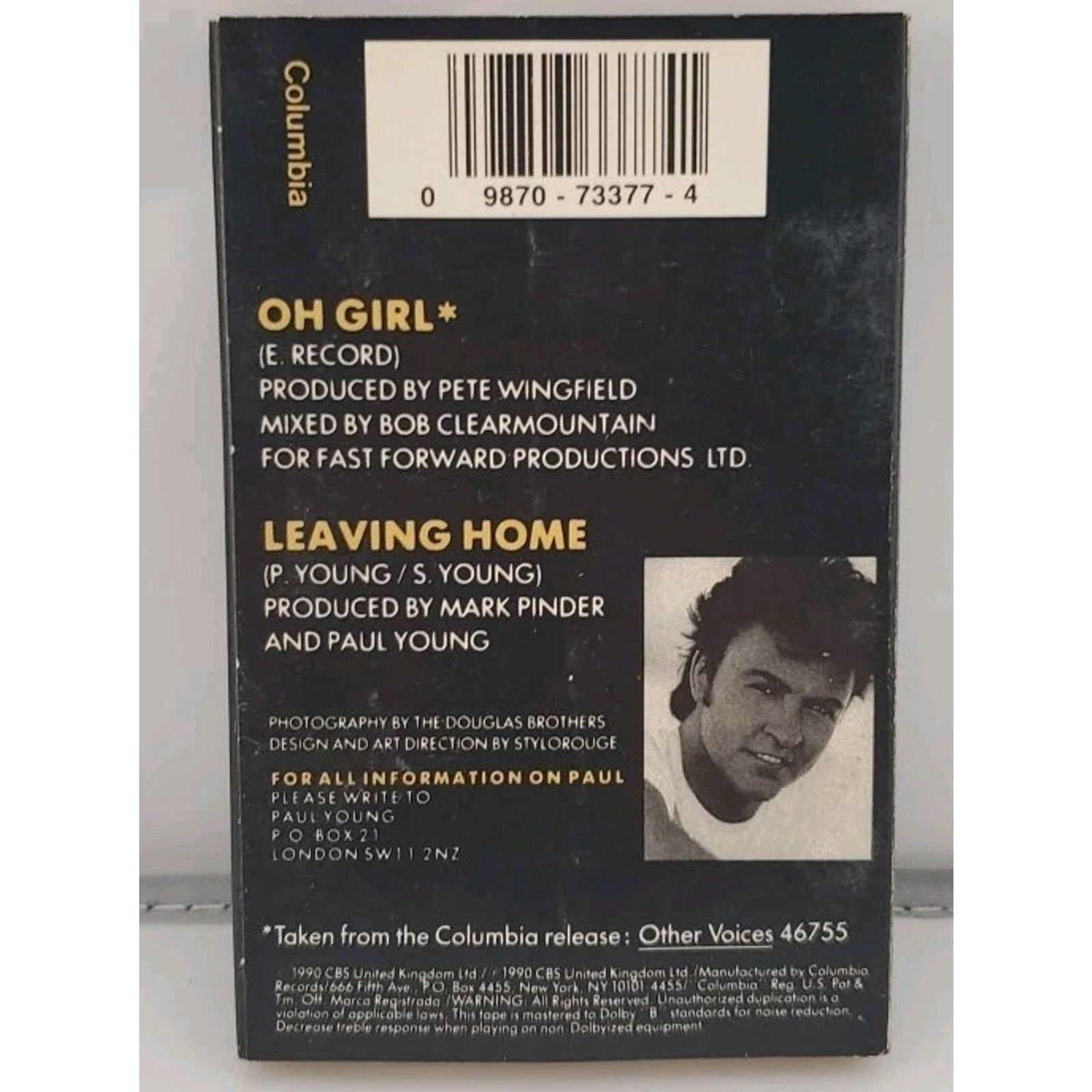 Paul Young - Oh Girl 1990 Cassette Tape Single 90’s