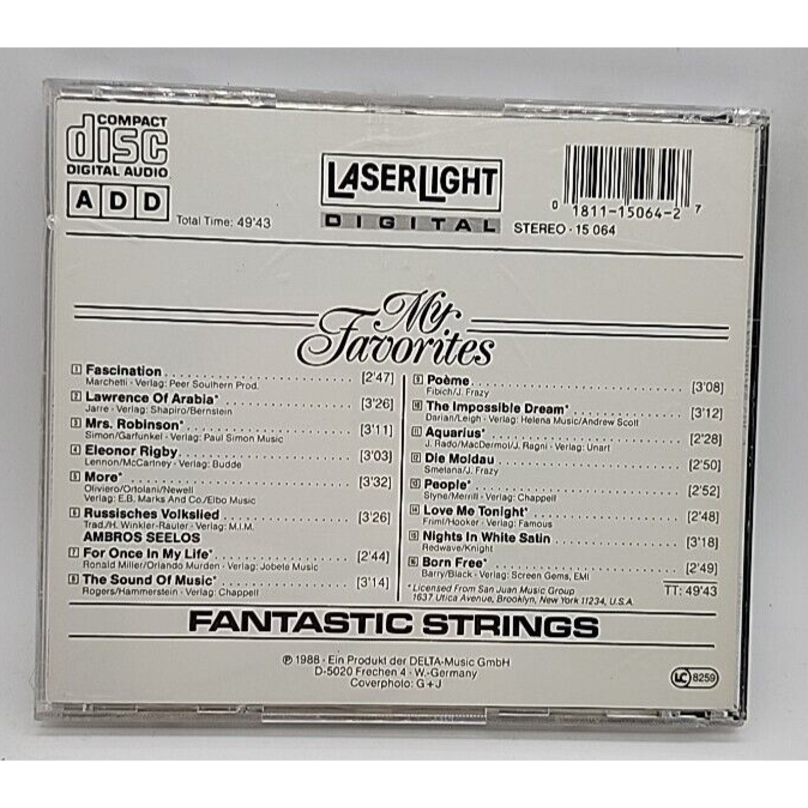 My Favorites, Vol. 3 by Fantastic Strings (CD, Oct-1991, Laserlight)