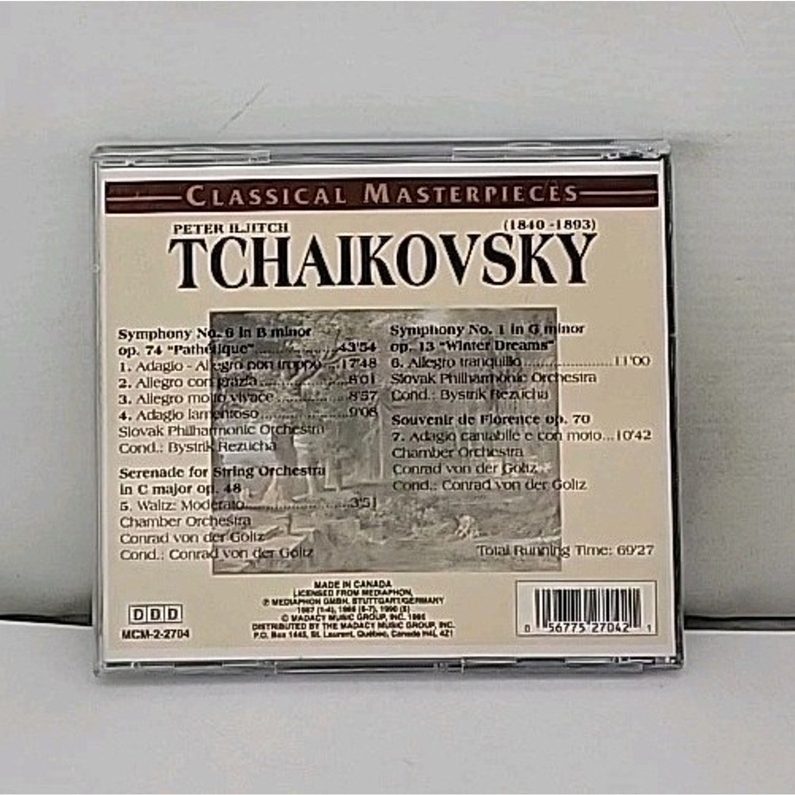 Classical Masterpieces Peter Iljitch Tchaikovsky Symphony CD