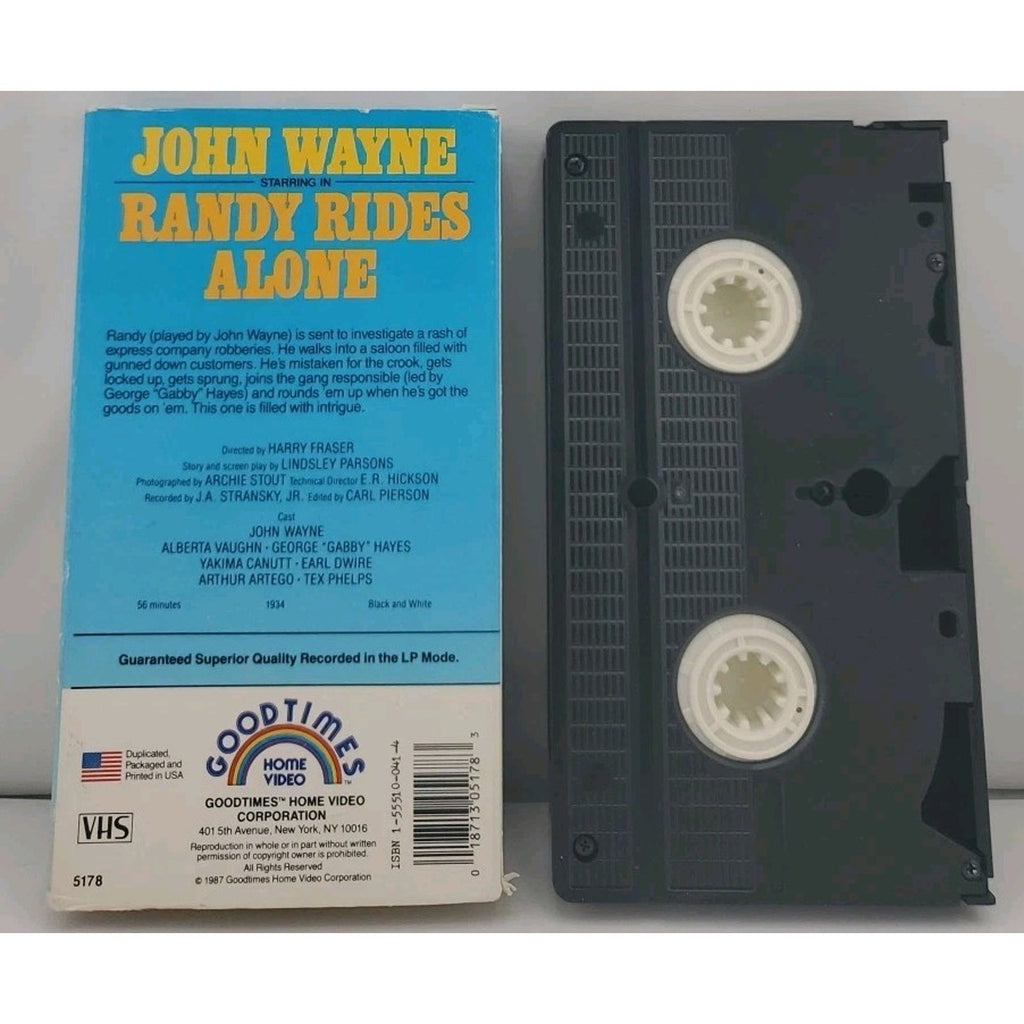 John Wayne - Randy Rides Alone (VHS, 1987)