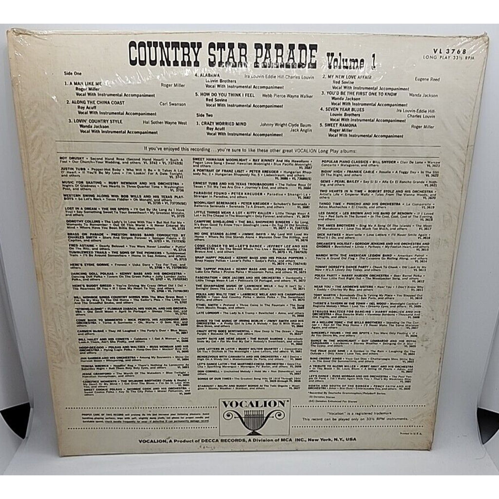 Country Star Parade Volume 1 Roger Miller Roy Acuff Red Sovine (Record)