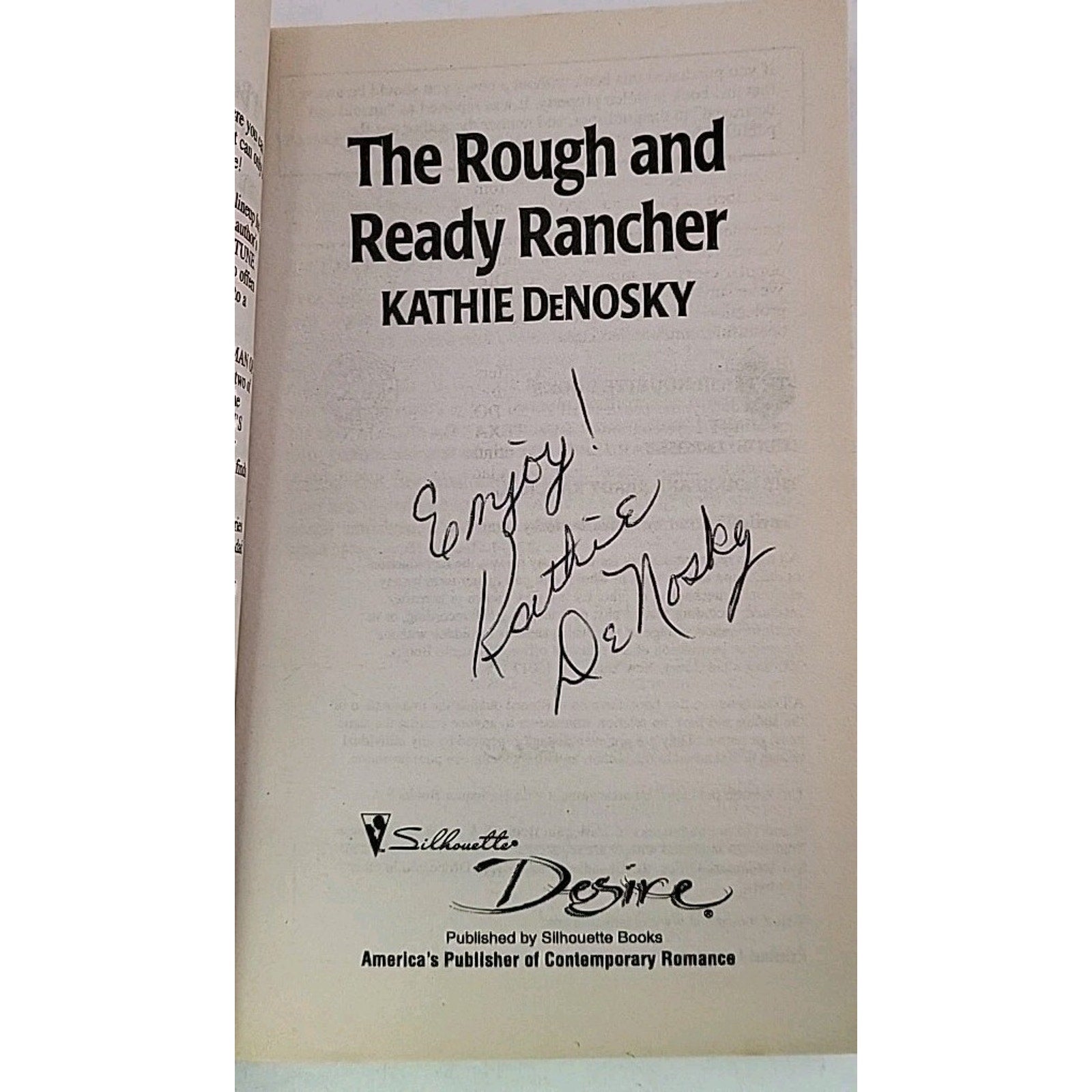 Rough and Ready Rancher by Kathie DeNosky (2001, Mass Market) *Signed*