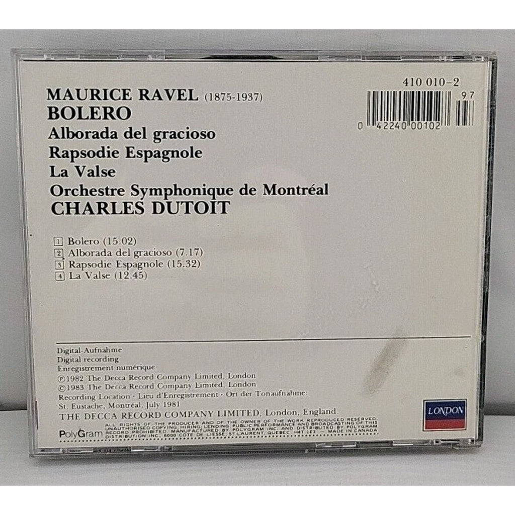 Ravel BOLERO Charles Dutoit Decca CD