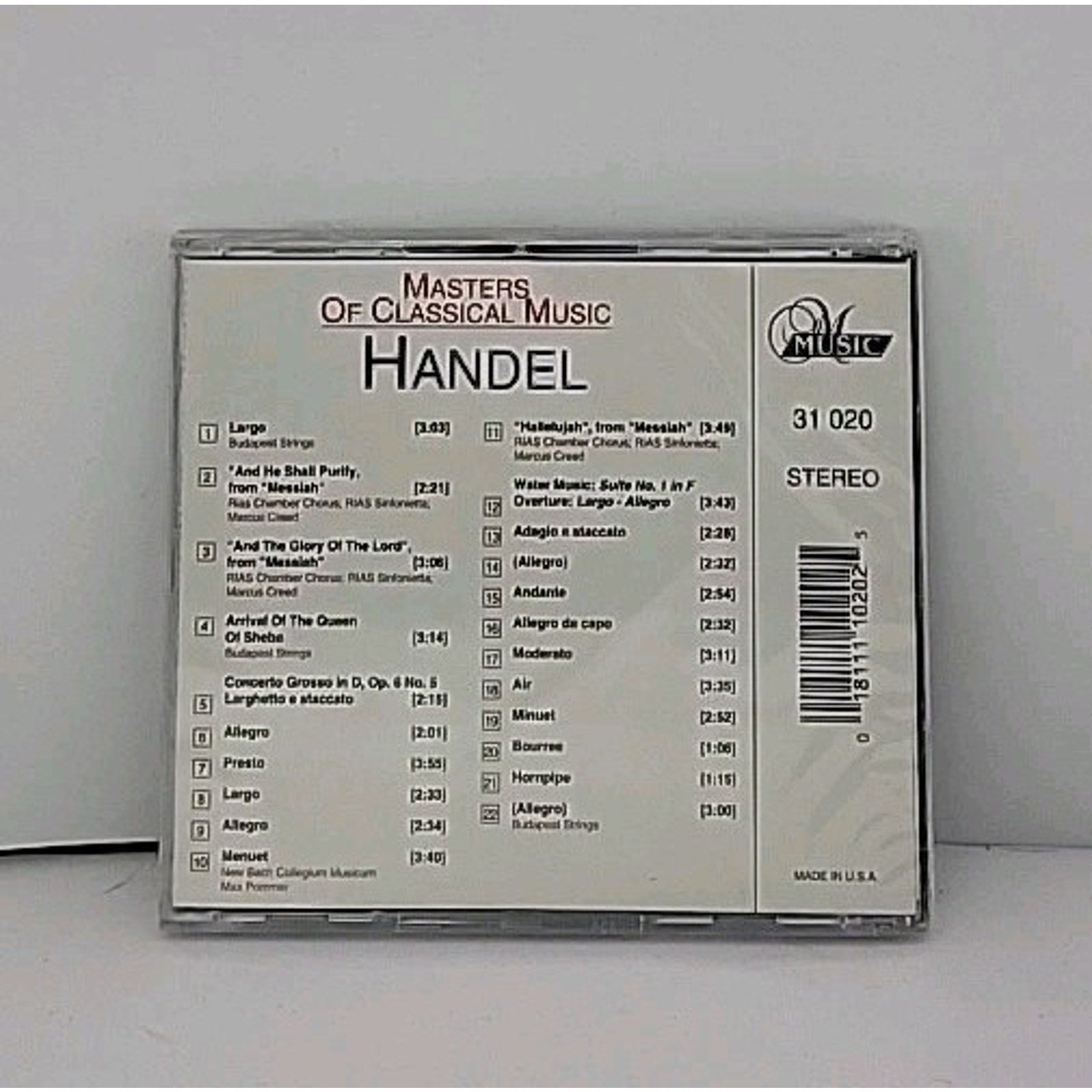 Masters Of Classical Music: Handel - Vol. 10 (CD, 1998) *Brand New*