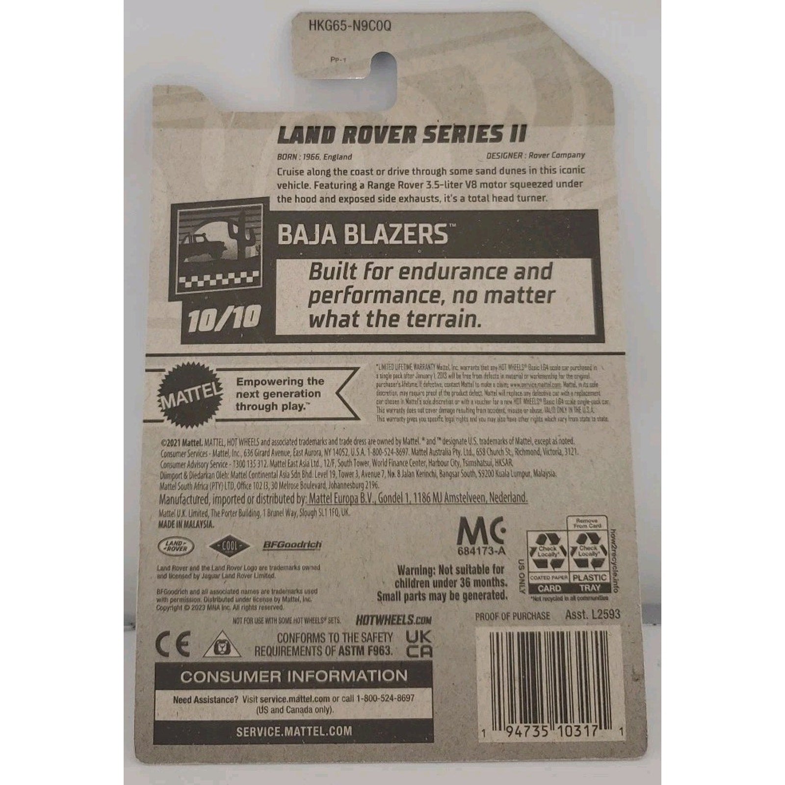 2023 Hot Wheels BAJA BLAZERS 10/10 Land Rover Series II 242/250