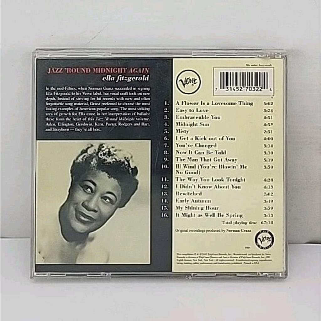 Jazz 'round Midnight Again by Ella Fitzgerald (CD, 1995)