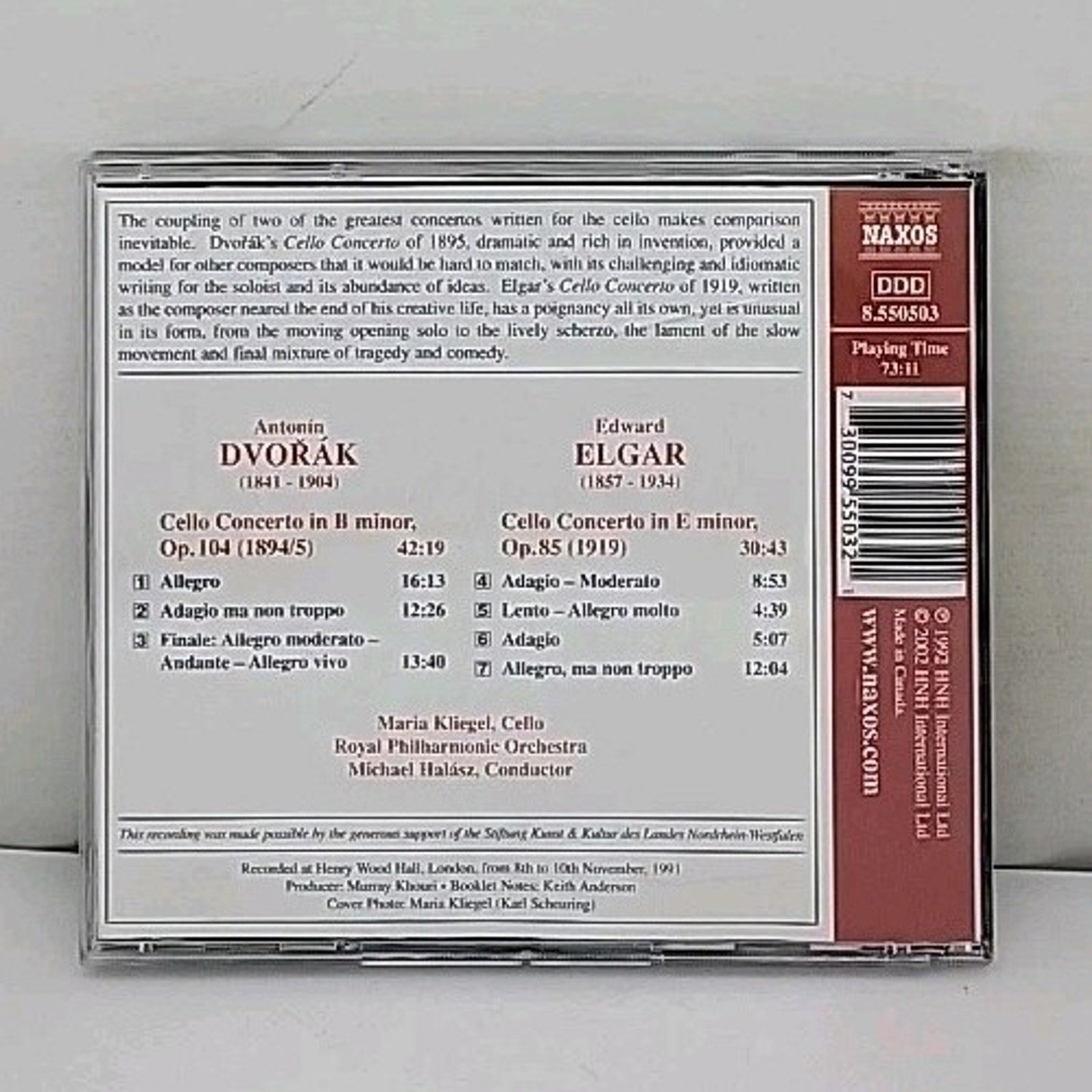 Cello Concertos by Dvorak / Elgar / Halasz / Rpo (CD, 1994)