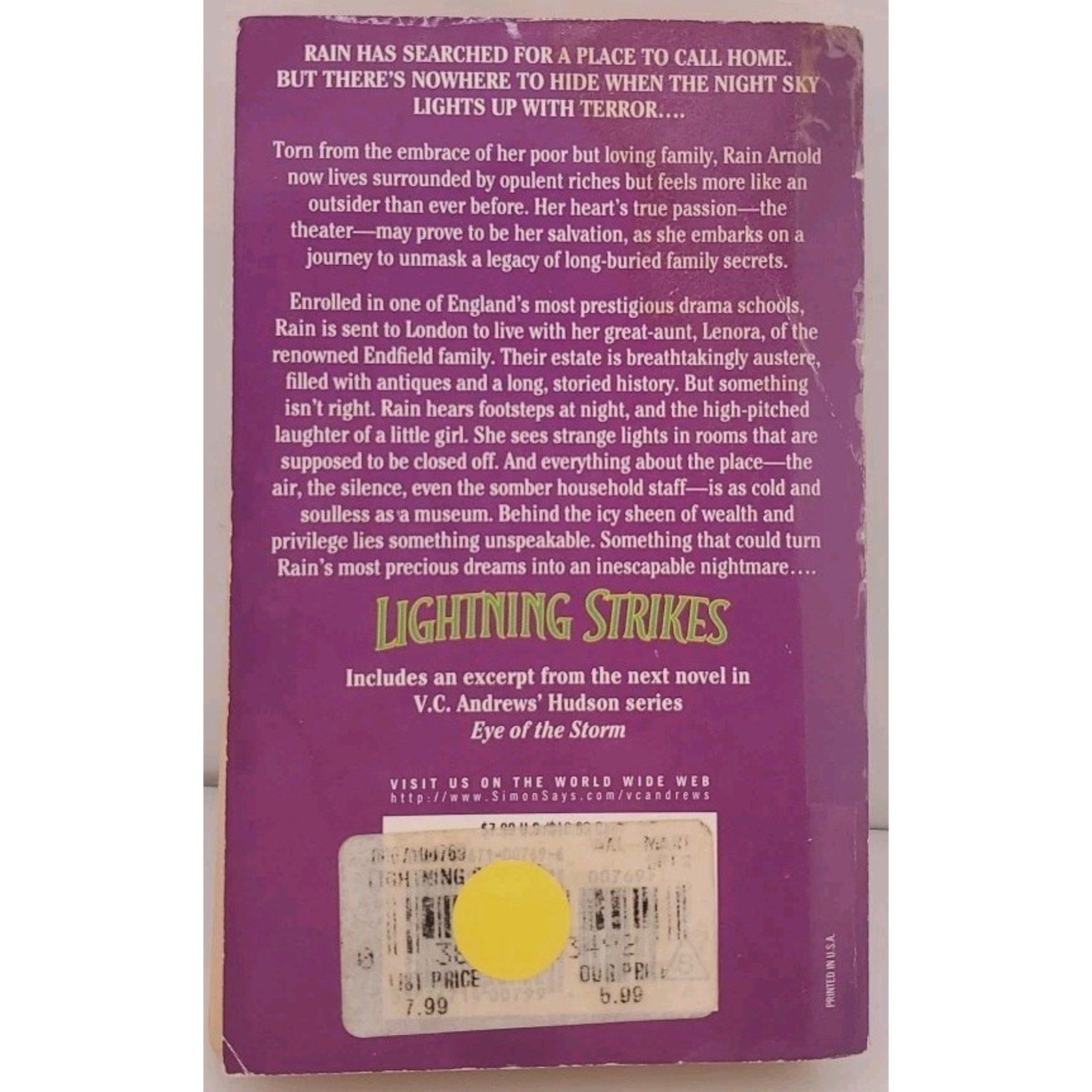 Lightning Strikes by V. C. Andrews (2000, Mass Market)