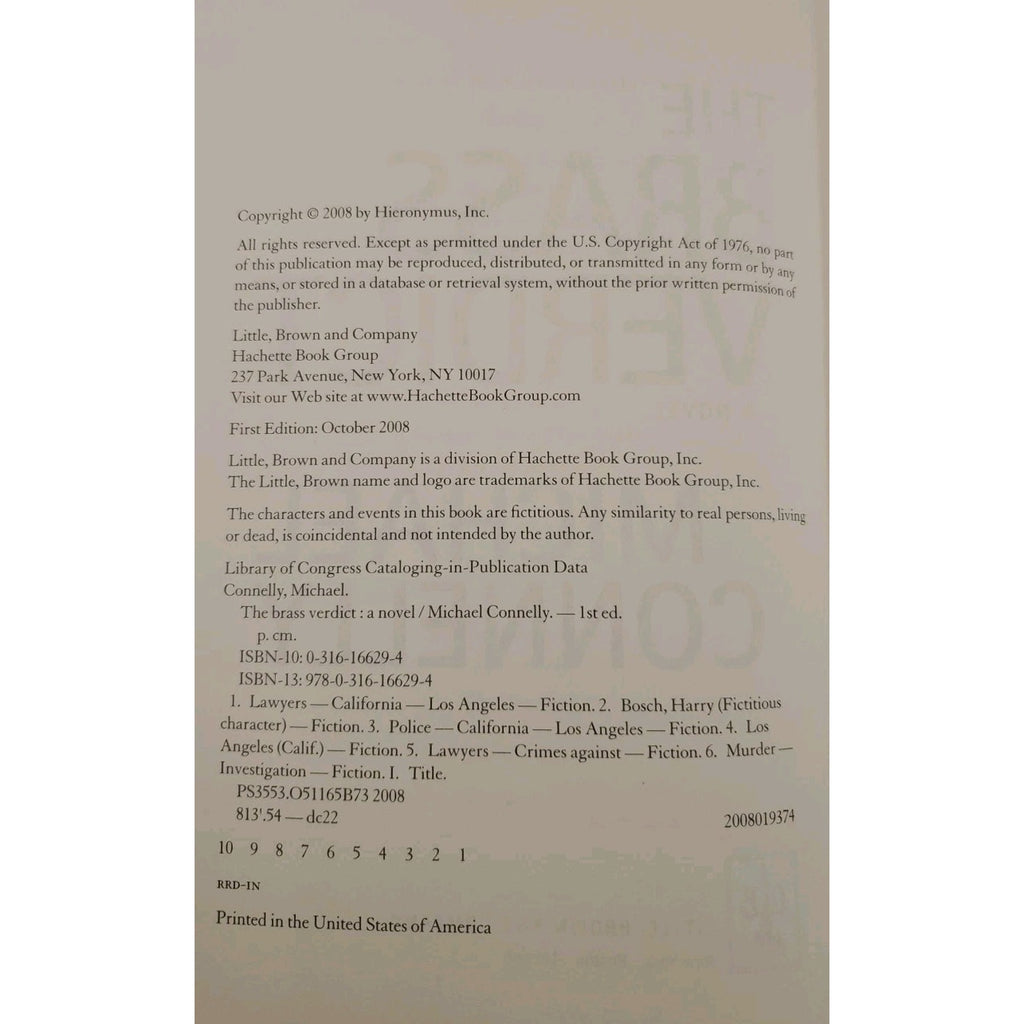 Brass Verdict by Michael Connelly (2008, Hardcover)
