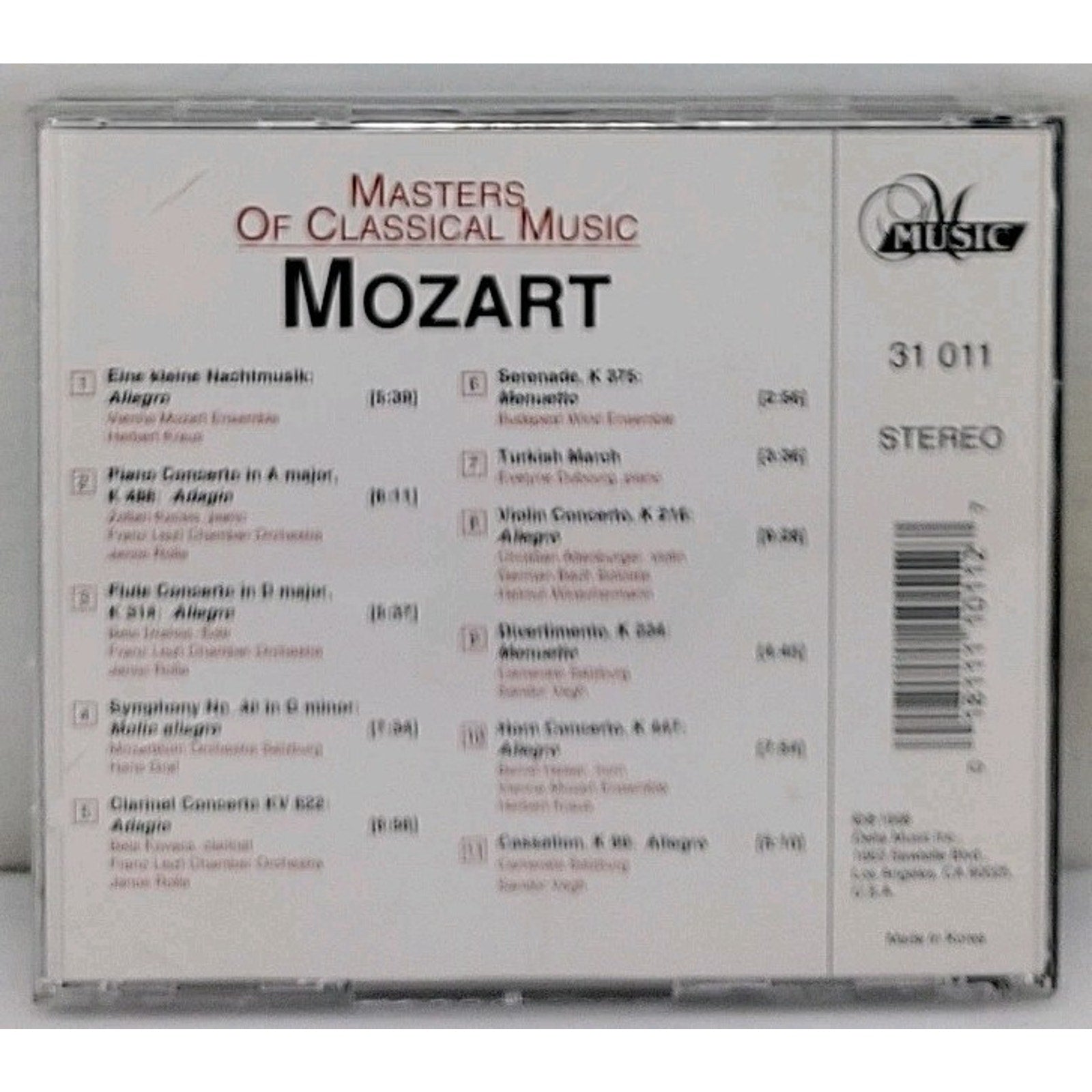 Nachtmusik/Con Pno/Con Fl by W.A. Mozart (CD, 1998)