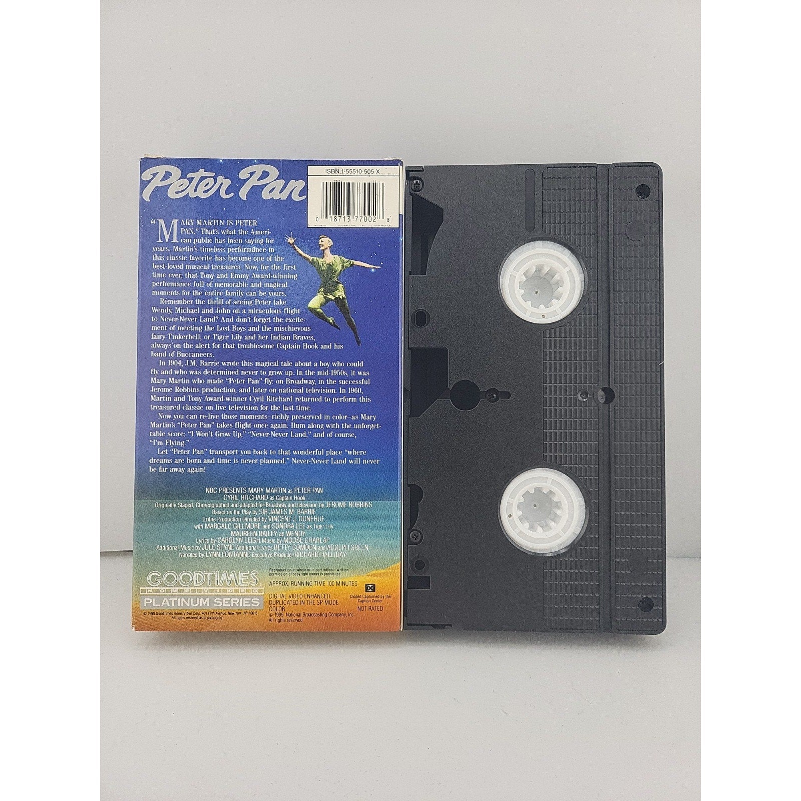 Peter Pan VHS Tape Original Family Musical Classic 1989 Mary Martin Slipcover