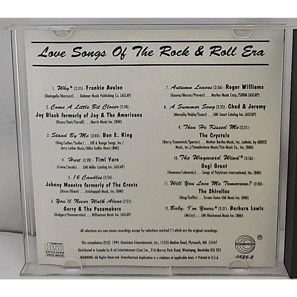 Love Songs of the Rock & Roll Era Various Artists CD