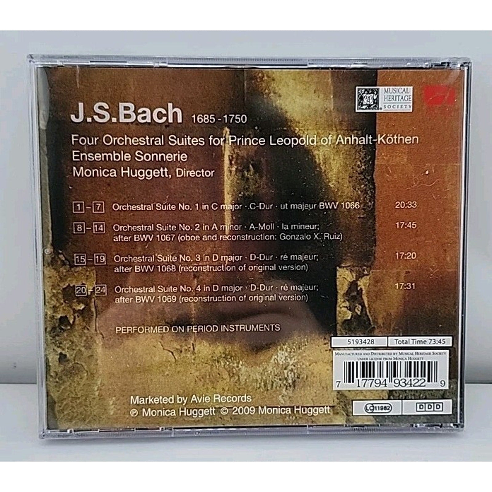 J.S. Bach Orchestral Suites For A Young Prince CD Monica Huggett *Brand New*